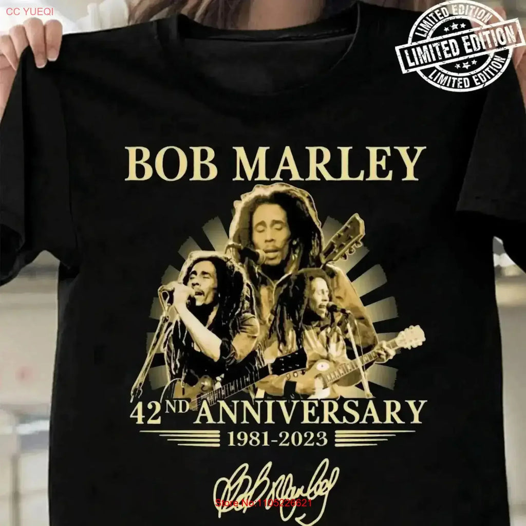 Vintage Bob Marley 42nd Anniversary Thank You For Your Music T shirt S 5XL Washed Breathable designer clothes vintage Washed