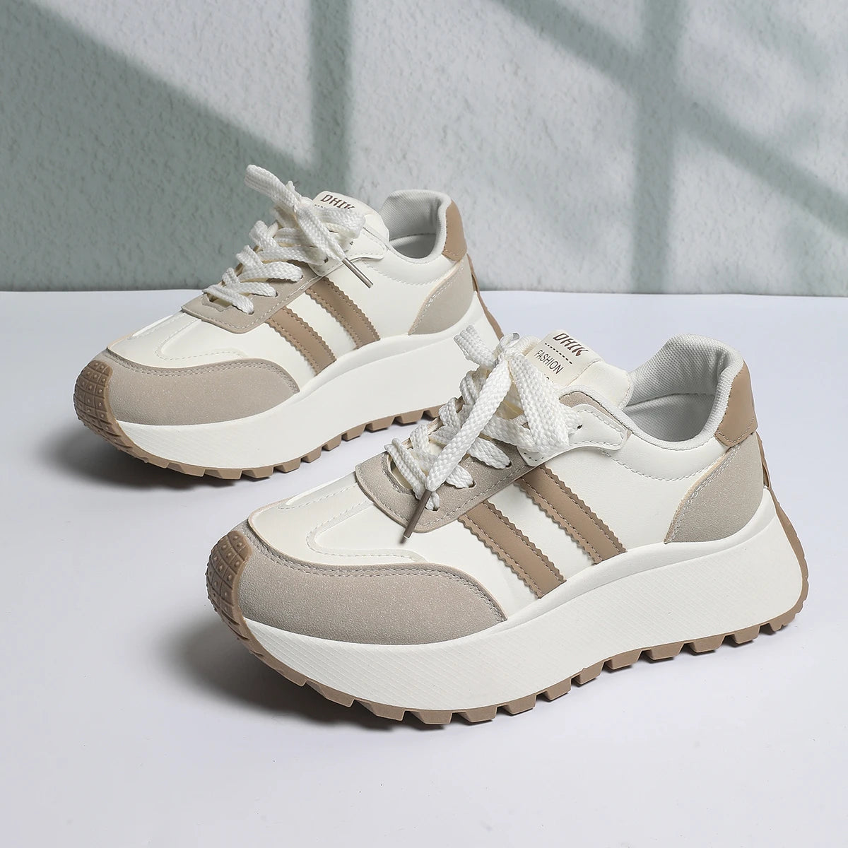 Brand Design Mix Color Comfort Platform Sneakers Women 2026 Spring Non Slip Thick Bottom Sneakers Woman's Lace Up Sports Shoes