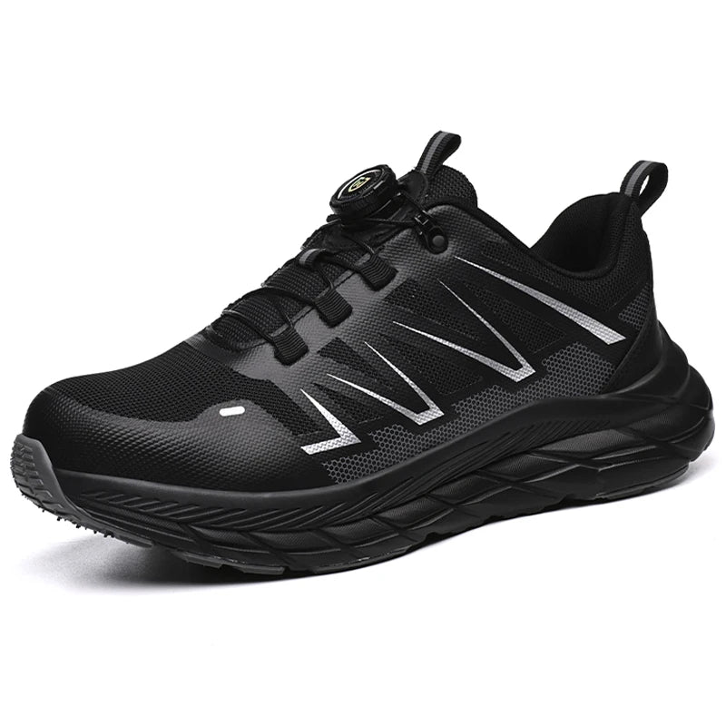 Rotate Button Women Safety Shoes Lightweight soft Work Sneakers Steel toe shoes Puncture-Proof Indestructible shoes Security