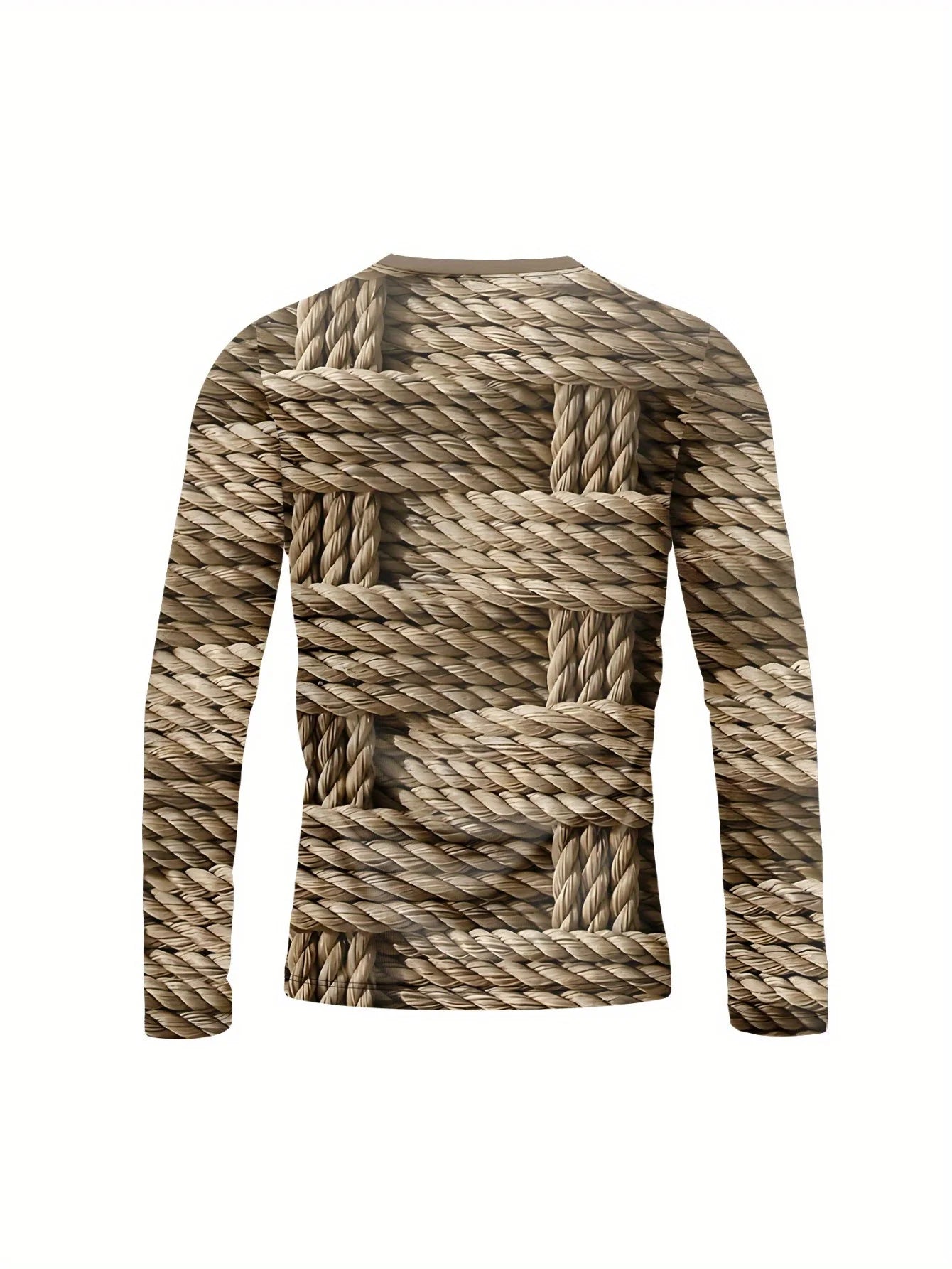 Men's 3D Print Geometric Pattern Long Sleeve T-Shirt Breathable Comfortable Slim Fit round Neck All-Season Casual Sports Top