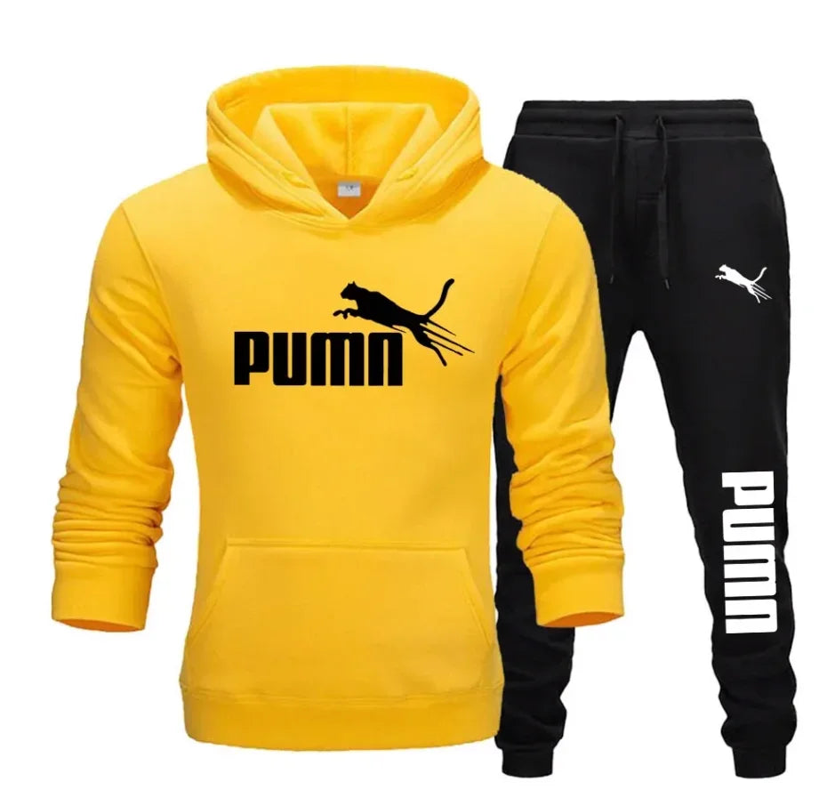 New men's hooded sweatshirt pants for autumn and winter - a fashionable and trendy fitness jogging casual sportswear set
