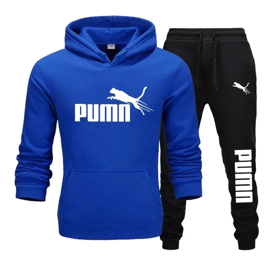 New men's hooded sweatshirt pants for autumn and winter - a fashionable and trendy fitness jogging casual sportswear set