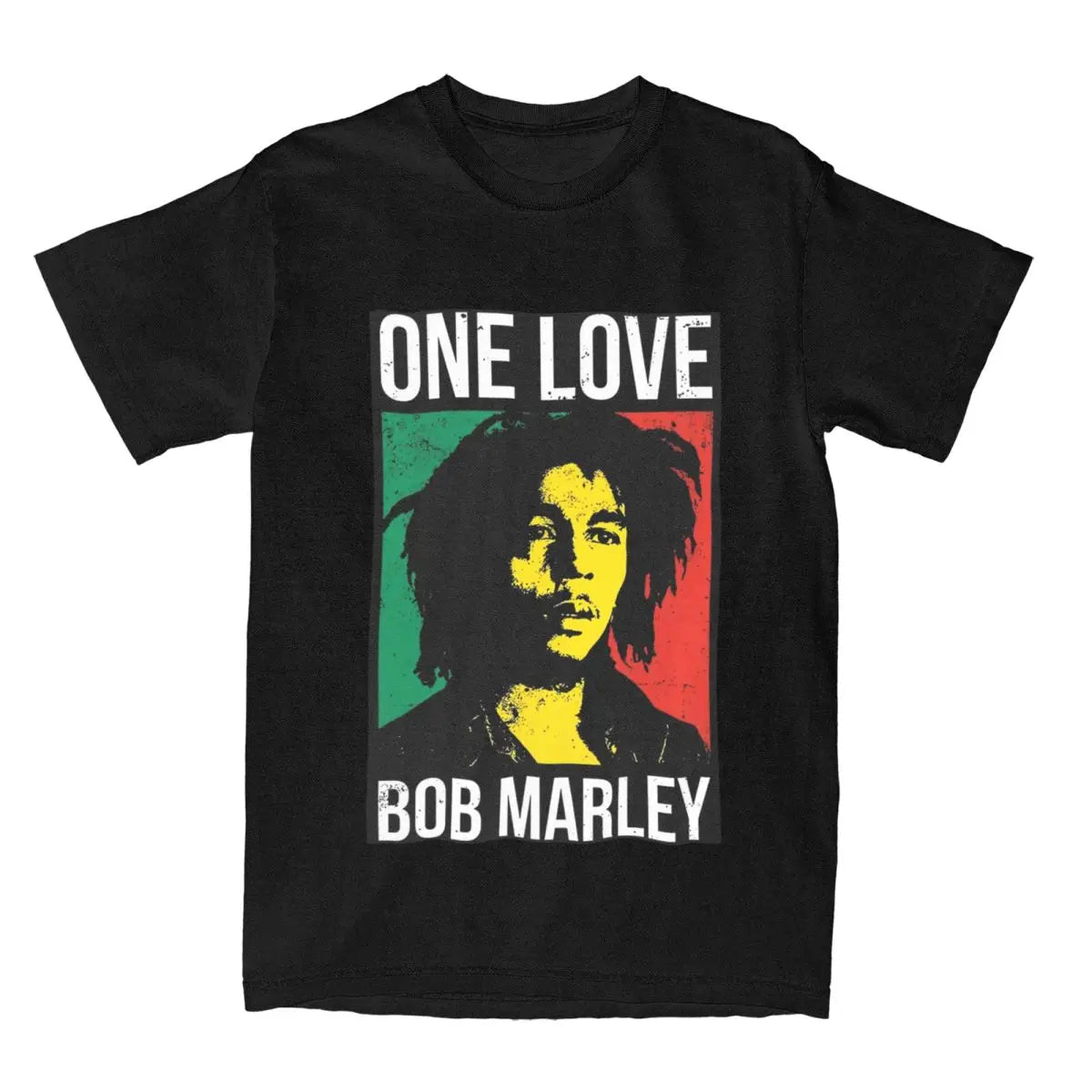 Retro ONE LOVE BOB MARLEY T Shirt Men's O-neck Short Sleeve Tops Cotton Summer Top Tee