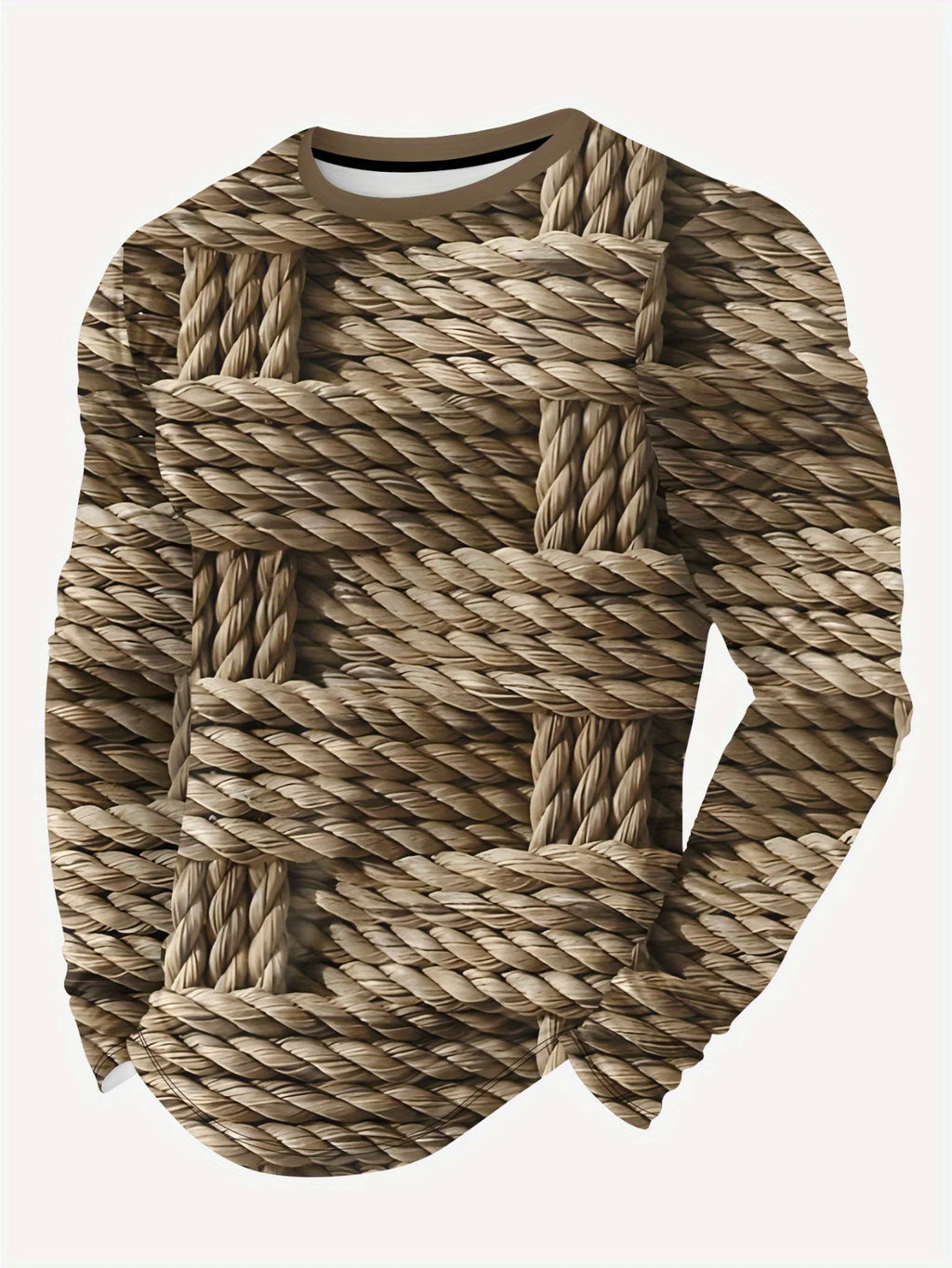 Men's 3D Print Geometric Pattern Long Sleeve T-Shirt Breathable Comfortable Slim Fit round Neck All-Season Casual Sports Top