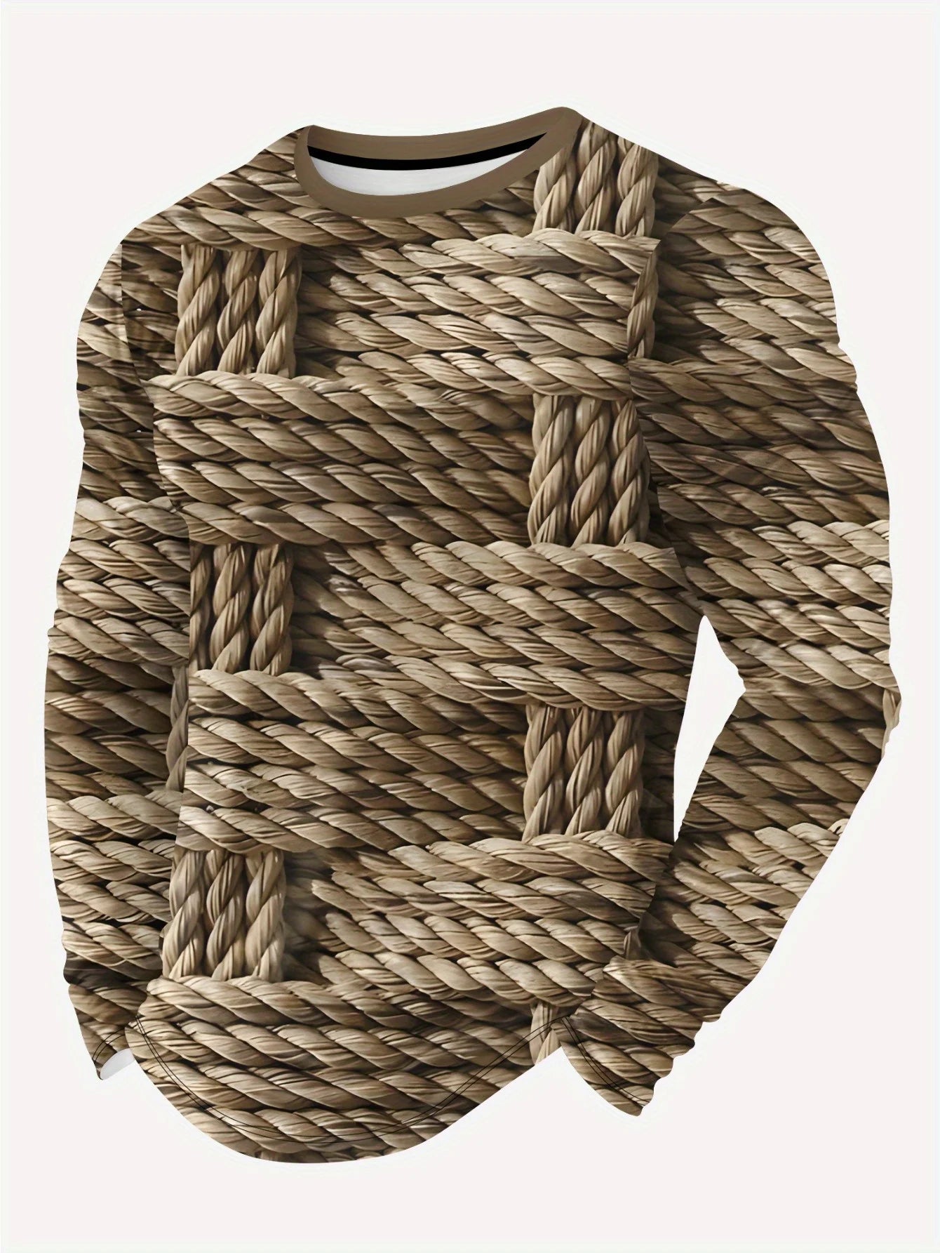Men's 3D Print Geometric Pattern Long Sleeve T-Shirt Breathable Comfortable Slim Fit round Neck All-Season Casual Sports Top