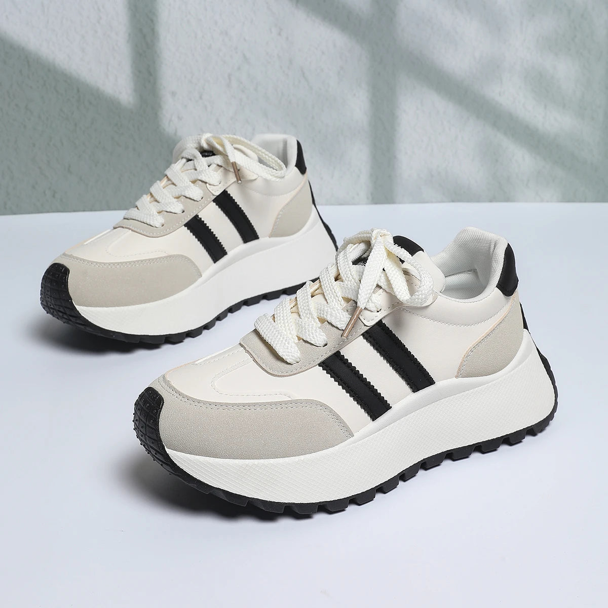 Brand Design Mix Color Comfort Platform Sneakers Women 2026 Spring Non Slip Thick Bottom Sneakers Woman's Lace Up Sports Shoes