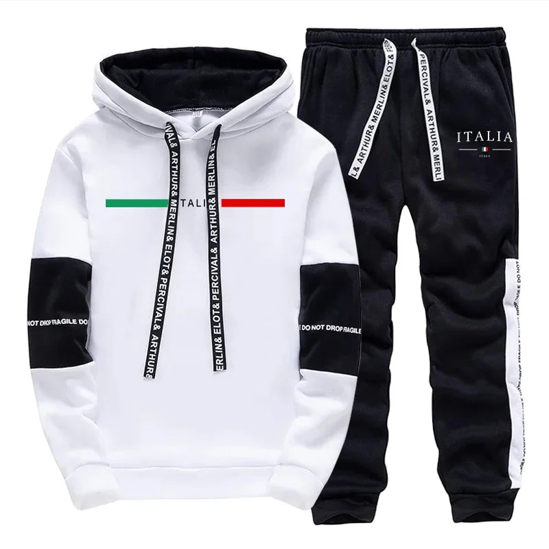 Fashion Mens Tracksuit Print Casual Sweatshirts Sportswear Outdoors Sports Jogging Mens Clothing Single Piece Hoodie Pants 2026