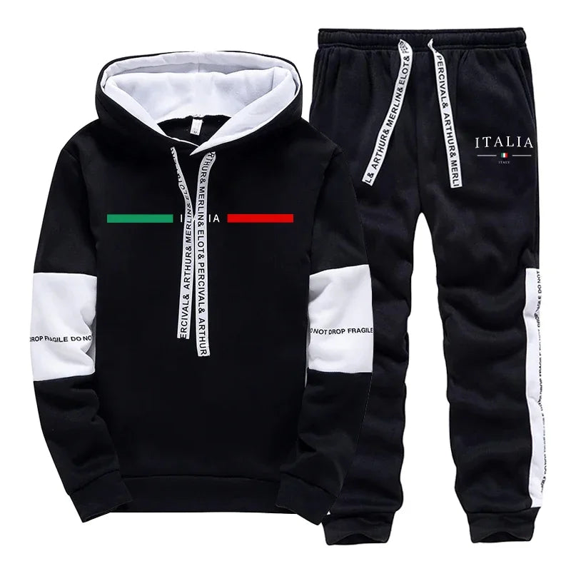 Fashion Mens Tracksuit Print Casual Sweatshirts Sportswear Outdoors Sports Jogging Mens Clothing Single Piece Hoodie Pants 2026
